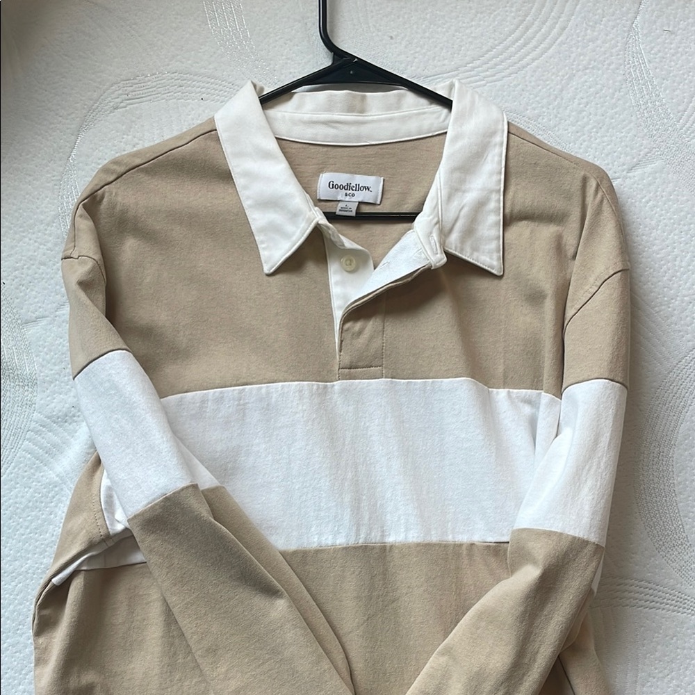 Goodfellow & Co Men's Tan and White Shirt
